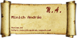 Minich András névjegykártya